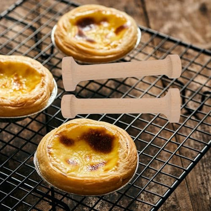Wooden Tart Tamper,Double Side Pastry Dough Egg Tarts Pastry Tools DIY Cake Pastry Tools for Making Egg Tart, Pasta, Cheesecakes Dessert Kitchen Baking Tools (Model 2) - color: Model 2