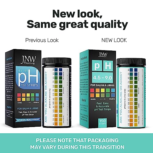 pH Test Strips for Urine and Saliva - 150 Litmus Paper pH Test Strips with Ebook, Quick & Easy pH Level Testing from 4.5-9.0, Ultimate Acidity Test Kit from JNW Direct
