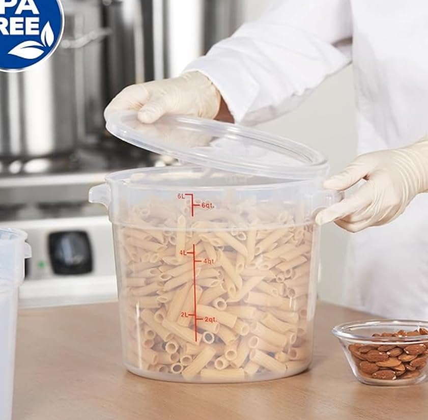 Ultra-Durable, 4 Quart Food & Fermentation“Container + Airtight Lid Set”(2 Pack) BPA-Free Storage for Kimchi, Pickles, Bulgogi, Ribs,Made in USA