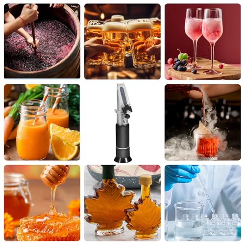 GYE Brix Refractometer with ATC, Dual Scale - Specific Gravity & Brix, Hydrometer in Wine Making and Beer Brewing, Homebrew Kit