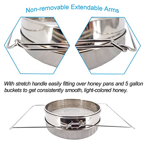 Stainless Steel Double Sieve Honey Strainer Filter for 5 Gallon Buckets Honey Extractor Equipment