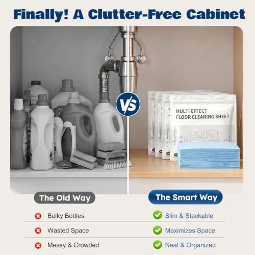 100PCS Multi Effect Floor Cleaner Sheets & Tablets, 2026 Upgraded Multiple Effect The Floor Clean Tablets for Mopping, Dissolvable Deep Cleaning Floor Sheet for Hardwood Laminate Tile Vinyl, Lavender