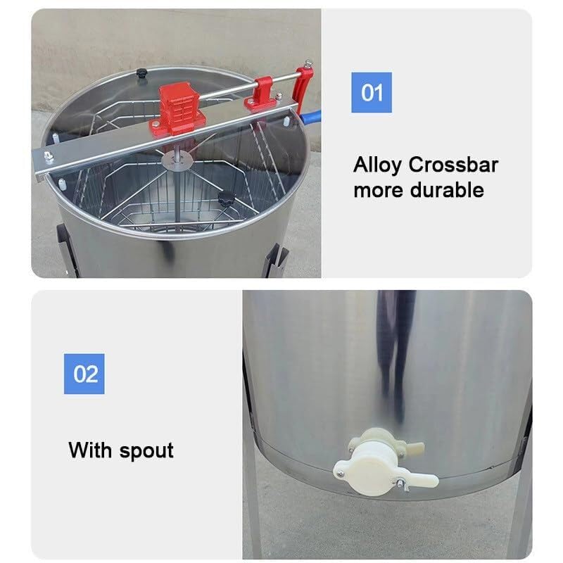 Honey Extractor 2/3/4 Frame Manual Stainless Steel Honeycomb Spinner Crank Honey Centrifuge Beekeeping Equipment(2frames) - color: 2frames