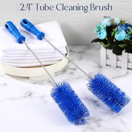 Baderke 2 Pieces Drain Brush Pipe Cleaning Tube Brushes 19.7 Inch Plastic Shower Pipe Flexible Cleaning Tool(Blue,19.7 x 2.4 Inch) - color: Blue, size: 19.7 x 2.4 Inch