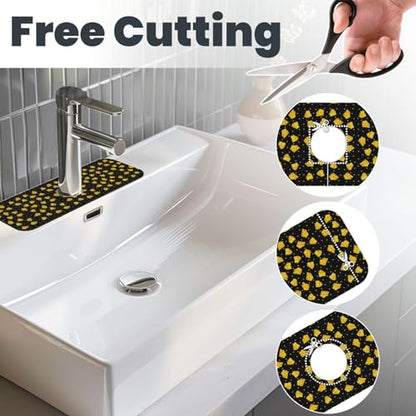 Cheese Faucet Mat For Kitchen Sink, Absorbent Countertop Protector, Quick Dry Sink Splash Guard Pad, Waterproof Draining Mat 15" X 5.5" - color: Style 4
