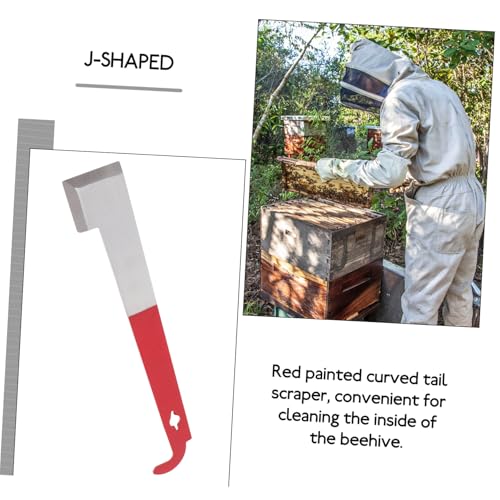 Happyyami Stainless Steel Beehive Tool Set Curved J Scraper for Beekeeping 2.5mm Thick for Hive Maintenance and Frame Lifting Sturdy and Easy to Use Beekeeper Supplies