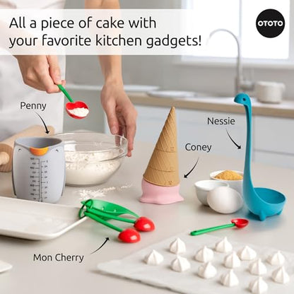 OTOTO Coney Ice Cream Measuring Cups Set – Detachable Plastic Measuring Cup Set for Baking & Cooking, Cute Measuring Cups for Liquid, Cute Baking Supplies, Kitchen Gadgets, Baking Gifts - style: Coney