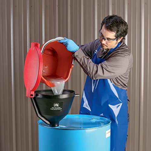 Pig Drum Funnel | Burpless Poly Drum Funnel | for 30 and 55 gal Plastic or Steel Drums w/ 2" NPT | Red | PMB30001-RD
