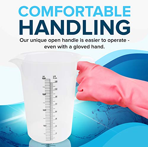 ACCUPOUR 16oz (2 Cup) Measuring Pitcher, Plastic, Multipurpose - Great for Oil, Chemicals, Pool and Lawn - Ounce (oz) and Milliliter (mL) Increments (500 mL) - size: 16oz