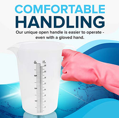 ACCUPOUR 16oz (2 Cup) Measuring Pitcher, Plastic, Multipurpose - Great for Oil, Chemicals, Pool and Lawn - Ounce (oz) and Milliliter (mL) Increments (500 mL) - size: 16oz