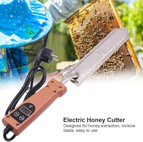 Electric Honey Uncapping Knife Reliable Honey Scraper Cutter Beekeeping Equipment Tools with Wood Handle Stainless Steel Blade for Beekeeper
