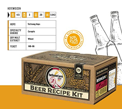 Craft a Brew - Beer Recipe Kit - Hefeweizen - Home Brewing Ingredient Refill - Beer Making Supplies - Includes Hops, Yeast, Malts, Extracts - 5 Gallons - color: Hefeweizen