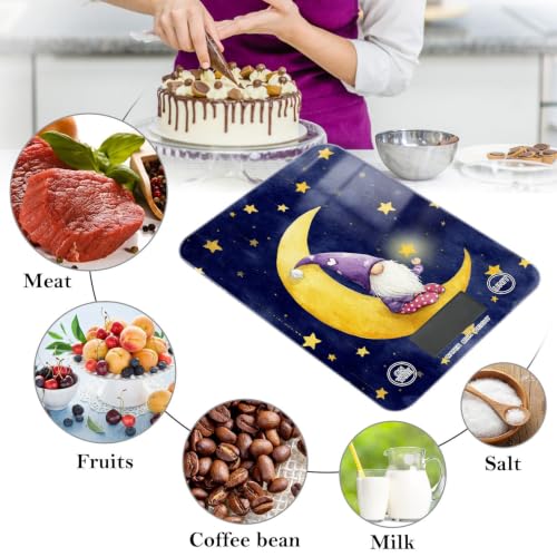 Food Scale Kitchen Digital Scale Food Ounces and Grams Dieting Baking Cooking Waterproof Glass Panels LCD Display,4 Units Scale Tare Function Stars Dark Blue - color: Constellation 26