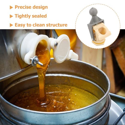 Honey Extractor Valve and Plastic Gate for Beekeeping Bucket Gray Plastic Honey Gate Valve Accessory
