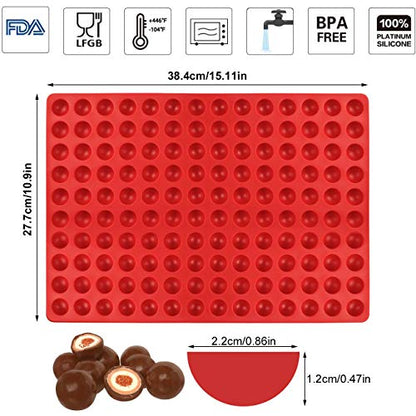 Palksky 2PCS 140-Cavity Small Round Silicone Mold/Semicircle Chocolate Drops Mold/Dog Treats Pan/Semi Sphere Gummy Candy Molds for Ganache Jelly Caramels Cookies Pet Treats Baking Mold - color: 2PCS 140-Cavity