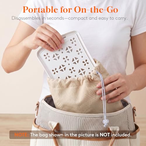 Lifewit Baby Bottle Drying Rack with Tray & Drain Mat, Portable Bottle Drying Tree for Home & Travel, Space Saving Dryer Holder for Nipples, Pump Parts, Pacifiers Storage, Newborn Essentials, BPA Free