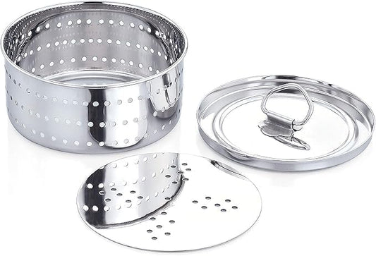 Stainless Steel Round Paneer Maker Press, 450ml Cheese Mold with Perforated Design, Kitchen Tool for Homemade Cheese - Round Shape
