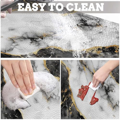 MCALK Marble Black Dish Drying Mat for Kitchen Counter, Luxurious Marble Texture Dish Drying Pad with Anti-Slip Rubber Base, Absorbent Kitchen Sink Mat with Modern Art Decor (1 pc 18" x 16") - size: 18" x 16"
