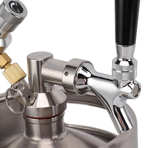 5L/170Oz Mini Keg Growler 150PSI Pressure Regulator Portable Pressurized Stainless Steel Home Keg System Kit Mini Keg Dispenser for Homebrew, Craft and Draft Beer