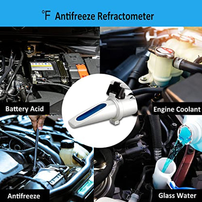 3-in-1 Antifreeze Refractometer in Fahrenheit Antifreeze Coolant Tester Refractometer for Checking Freezing Point of Automobile Antifreeze Systems and Battery Fluid Condition Battery Acid, Glycol - color: 3-in-1 ℉ Antifreeze Refractometer
