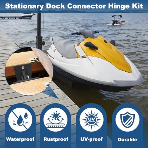 folosem Stationary Dock Connector Hinge Kit, Hot Dip Galvanized Floating Dock Brackets Hardware T Connectors, Heavy Duty Dock Hardware Brackets Dock Accessorie - color: 2 Holes