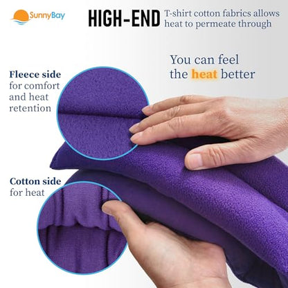 SunnyBay Microwave Heating Pad, Microwavable Heated Neck and Shoulder Wrap with Lavender, Soothing Pillow Hot & Cold Bean Bag, Aroma Warmer for Pain Relief, 26x5 Inches, 2.5 lbs, Purple - color: Lavender - Purple