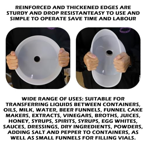 DOERDO Filling Funnel Plastic Wide Mouth Canning Funnel Oil Resin Filter Cup for Kitchen,Garden, Garage, 9.2x9.2x7.2Inch
