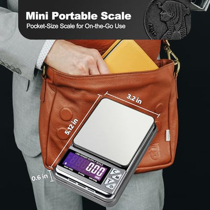 MEIYA Coin Scale, 600g x 0.01g Jewelry Scale with 7 Units & 3 Charging Interfaces, Digital Portable Pocket Gram Scale for Coin Collectors, Jewelers, Gold, Silver Dollar