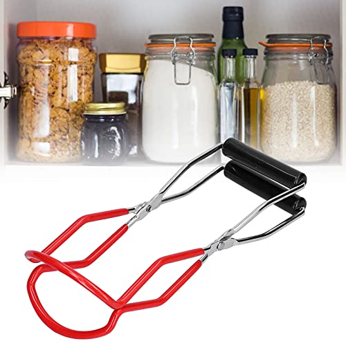 flexman Canning Jar Lifter, Multifunctional Stainless Steel Antiscalding Tray Dish Clamp with Grip Handle, Kitchen Tool for Homes Restaurants Collect Cans (Red) - color: Red