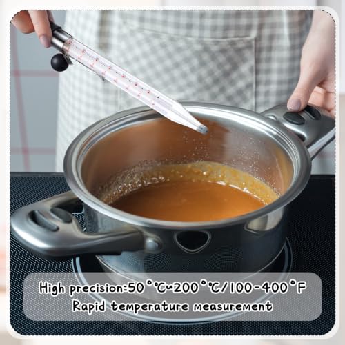 Photect Candy Thermometer with Pot Clip 8" Deep Fry Oil Thermometer for Candy Making Instant Read Cooking Food Sugar Syrup Jam Jelly Oil Temperature Kitchen Accessories(Black,1 Pcs) - color: Black