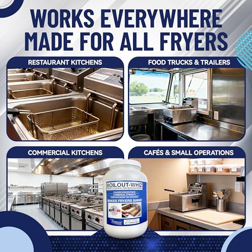 8LB Boil-Out Whiz Deep Fryer Cleaner - Degreaser Powder for Commercial Kitchen Cleaning Oil Saver - Deep Fryer Pot & Coil Safe - Extend Oil Life, Save Time & Energy - by FryOilSaver Co - size: 128 Ounce (Pack of 1)
