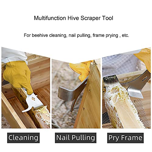 3pcs Hive Scraper Tools J-Hook Polished Stainless Steel Multifunction Beekeeping Tools Beekeeping Equipment Bee Hive Hand Tool Beekeepers Supplies