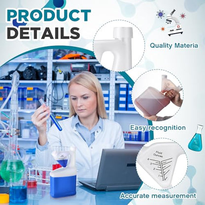 4 Pcs 64 oz Measure Container Tip and Pour Measuring Chemical Containers HDPE Plastic Measuring Bottle, up to 4oz Measure Capacity