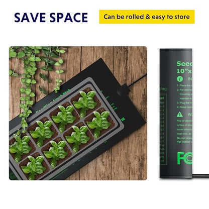 iPower 4 Pack 10" x 20.75" Seeding Heat Mat Upgraded Carbon Film Indoor Warm Hydroponic Plant Germination Starting Pad Durable Waterproof, Black - size: 10" x 20.75"(x4), style: Upgraded Carbon Film