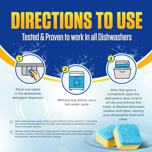 Dishwasher Cleaner Tablets - 24 Tablets (1-Year Supply) Lemon-Scented, Heavy Duty Cleaning Descaler Pods for Dish Washer, Deep Cleans & Maintains Your Dishwashing Machine for Optimal Performance