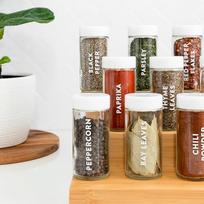 Clear Spice Labels for Glass Jars, 168 Preprinted Spice Jar Labels, Waterpoof Seasoning Herb Stickers Only, Kitchen Container Pantry Organization - style: Clear Spice Labels