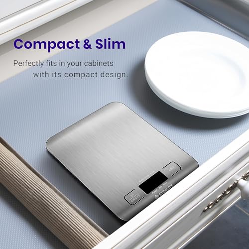 Etekcity Food Kitchen Scale, Digital Grams and Ounces for Weight Loss, Baking, Cooking, Keto and Meal Prep, LCD Display, Medium, 304 Stainless Steel - color: Stainless Steel