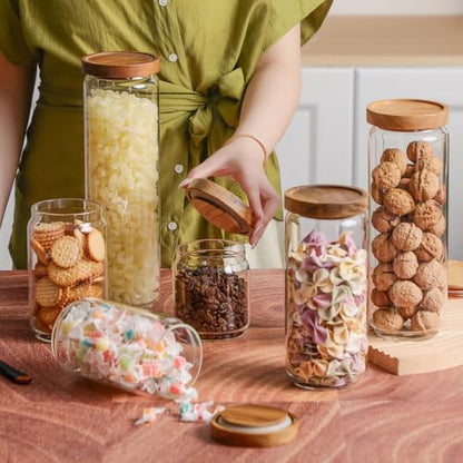 Glass Jar with Lid 3.54 Inch Wide, 15 OZ Small Airtight Food Storage Containers Glass Set for Coffee Beans| Sugars| Candy, 2 Pack - color: 15oz*2