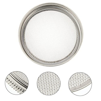 3Pcs Stainless Steel Sprouting Jar Lids Fine Mesh Strainer Lids for Canning Jars for Fresh Sprouts Wheatgrass Liquid Straining Compatible with Mouth