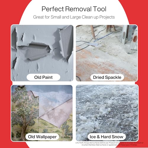 Plastic Scraper Tool, 4 Inch Wide Blade, Non-Scratch, Pole Socket | Heat Resistant 460F, Rust Resistant - Clean Glass, Hard Floors, Walls, and Windows