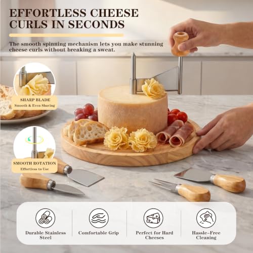 Girolle Cheese Shaver & Cheese Curler Wheel Flower Cutter | Girolle cheese shaver & cheese curler wheel kit. This cheese flower cutter creates perfect flowers from cheese wheel.