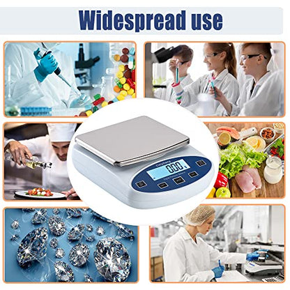 Lab Scale Balance Electronic Scales 5000g*0.01g high Precision Laboratory Digital Analytical Balance Gram Scale 0.01g Accuracy Digital Scientific Scale【Includes 500g*2 Weights】