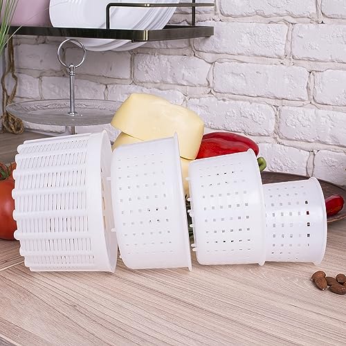 Set of 4 various Cheese making Molds 0.25+0.5+0.7+1.2 kg | Cheesemaking from Cow and Goat Milk. Cheese making supplies by QG group - size: Set of 4