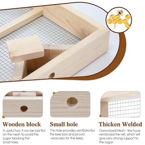 Cinnvoice 2 Pack Beehive Candy Board 10 Frame, Bee Candy Board Pollen Patty for Honey Feed Bees Feeders for Hives Bee Feeder Assembled Winter Cover Well Overwintering Colonies