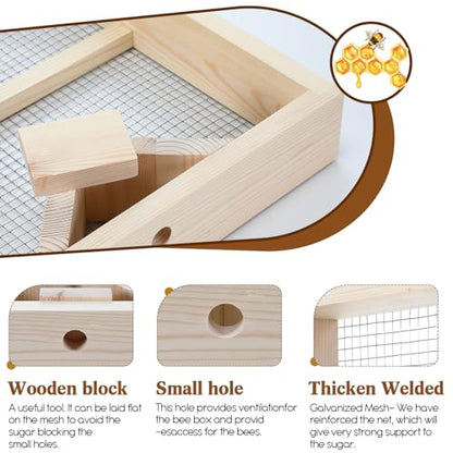 Cinnvoice 2 Pack Beehive Candy Board 10 Frame, Bee Candy Board Pollen Patty for Honey Feed Bees Feeders for Hives Bee Feeder Assembled Winter Cover Well Overwintering Colonies