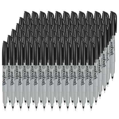 Permanent Markers Ultra Fine Tip, Bulk Pack Of 72 Count Black Permanent Marker Set, Quick-Drying Ink, Works On Plastic, Wood, Stone, Metal And Glass