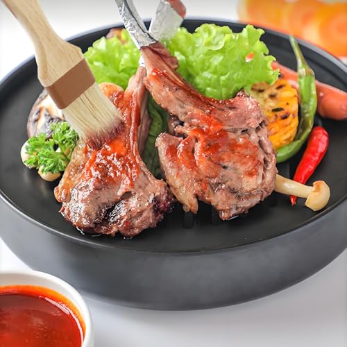 Septe 2Pcs Pastry Brushes for Baking Food Brush Basting Brush with Wooden Handle Cooking Brush for Oil and Sauce (1 Inch, 1.5 Inch) - size: 1 Inch, 1.5 Inch