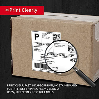 Misofuki 4x6 1 Stack 1000 Labels Fanfold Direct Thermal Shipping Labels Compatible with Rollo, MUNBYN, Zebra, Fargo Label Printer, Permanent Adhesive White Commercial Grade Labels for Thermal Printers - color: F-1-wh