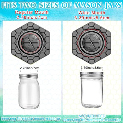 8 Pack Bee Feeder for Mason Jar Bee Watering Station Garden Silicone Sugar Water Feeder Beekeeping Drinking Equipment Tools with Mason Jars for Drinking Water(Grey,Hexagon) - color: Gray, style: Hexagon