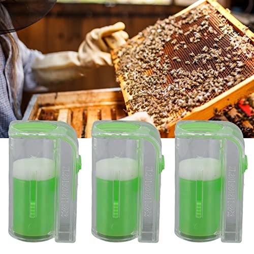 3Pcs Bee Queen Marking Catcher, Plastic One Handed Queen Bee Marking Cage, Bee Queen Marker Bottle Beekeeping Tools for Beekeepers (Green) - color: Green